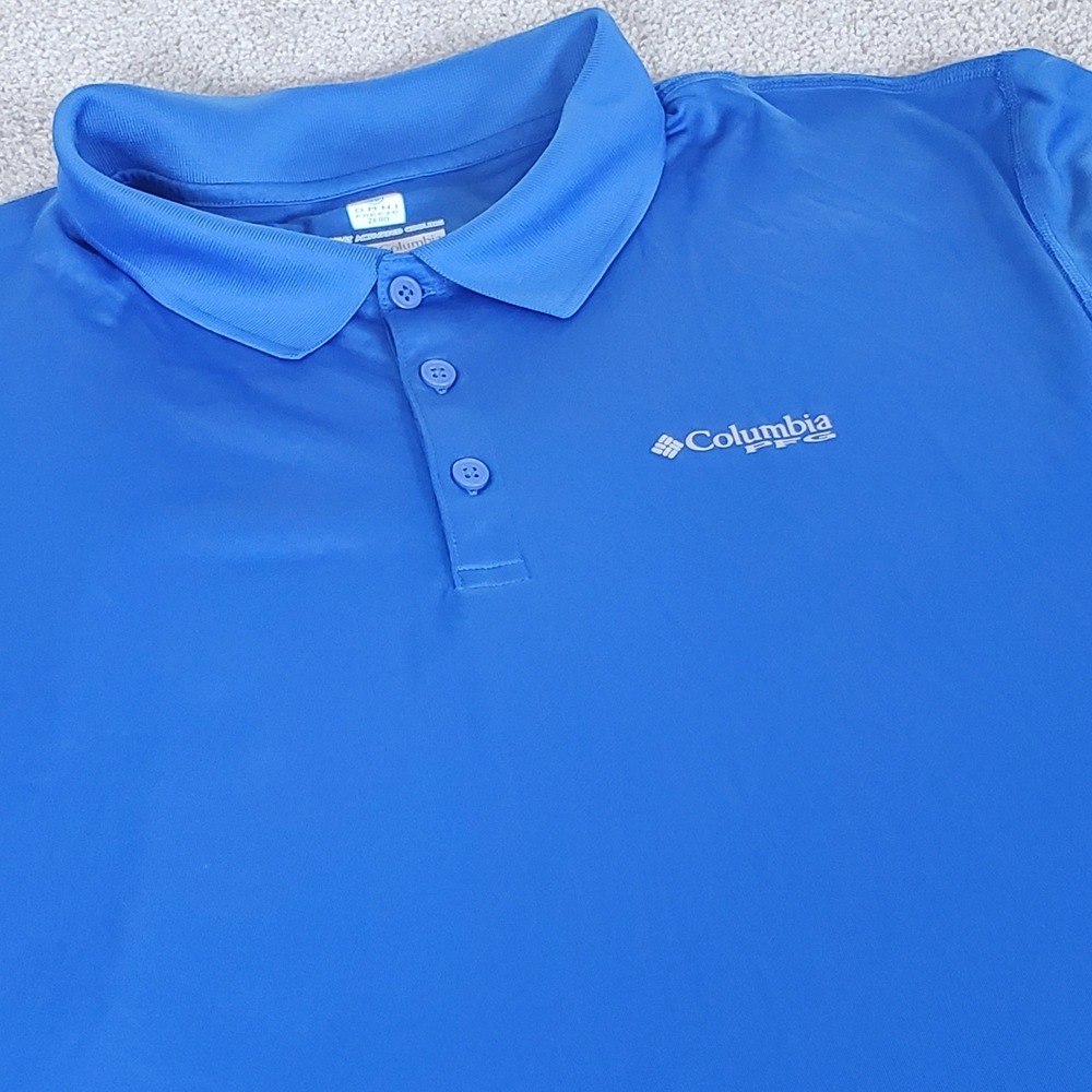 Columbia PFG Polo Men's XL Blue Omni-Freeze Zero Performance Short Sleeve Shirt